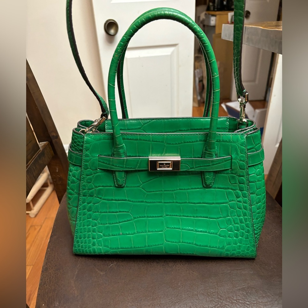 Kate Spade Lucia Croc embossed medium satchel